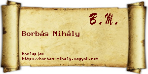 Borbás Mihály névjegykártya