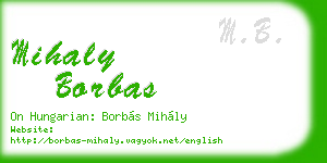 mihaly borbas business card
